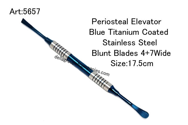 Periosteal Elevator  Blue Titanium Coated Stainless Steel 