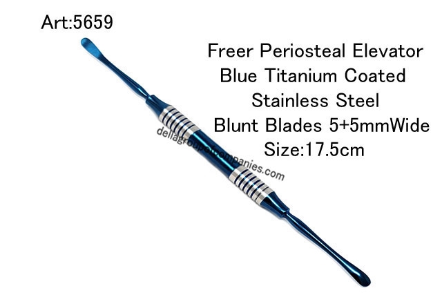 Freer Periosteal Elevator Blue Titanium Coated Stainless Steel 