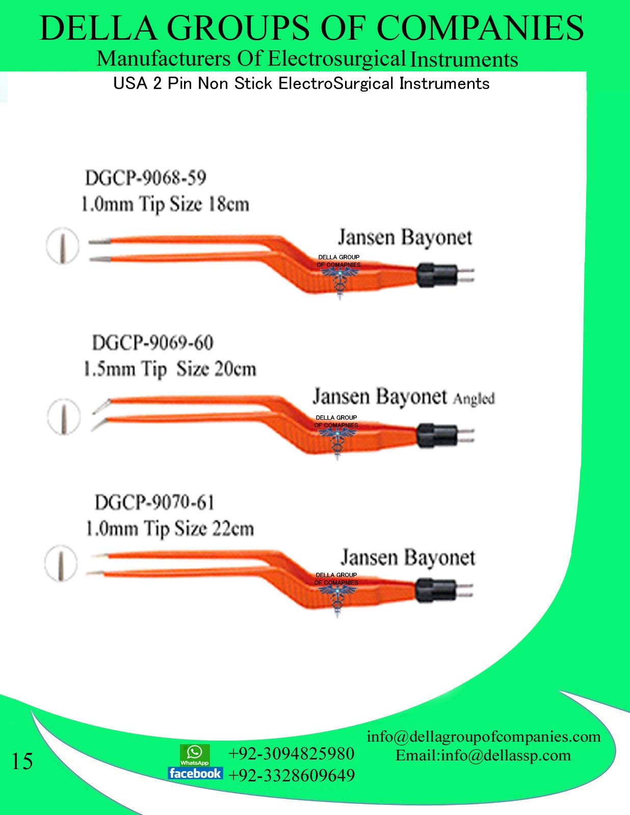 USA 2 Pin Non-Stick Bipolar Forcpes