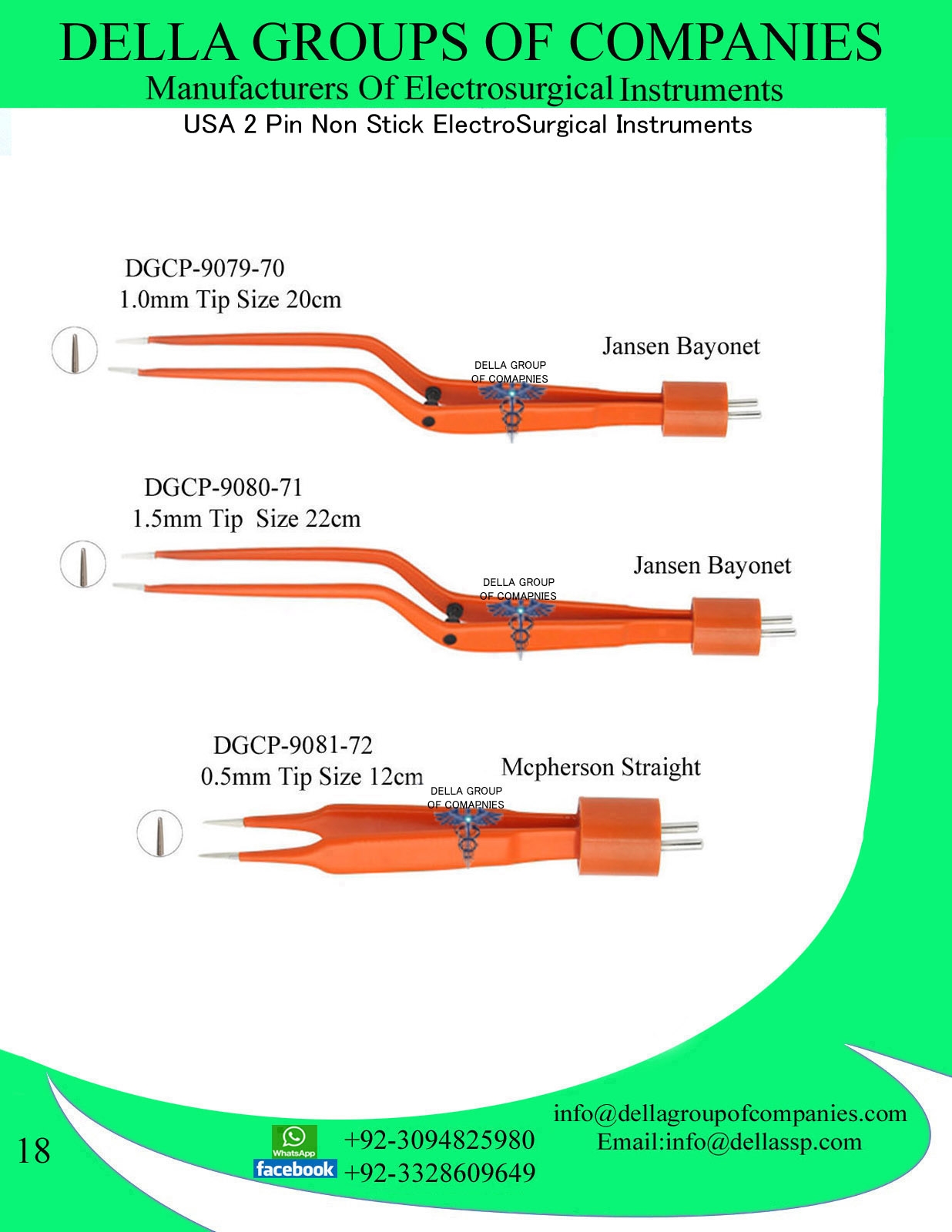 USA 2 Pin Non-Stick Bipolar Forcpes