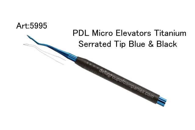 PDL Micro Elevator Titanium Serrated Tip Bule & Black 