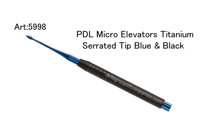 PDL Micro Elevator Titanium Serrated Tip Bule & Black 