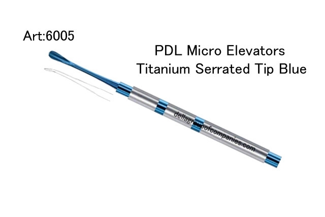 PDL Micro Elevator Titanium Serrated Tip Bule 