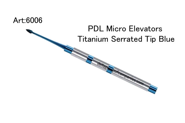 PDL Micro Elevator Titanium Serrated Tip Bule 