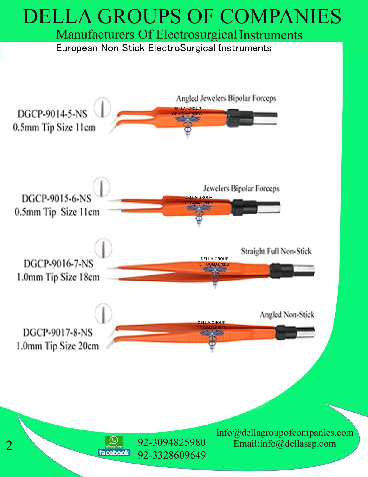 European Sliver Glide Full Non-Stick Bipolar Forceps