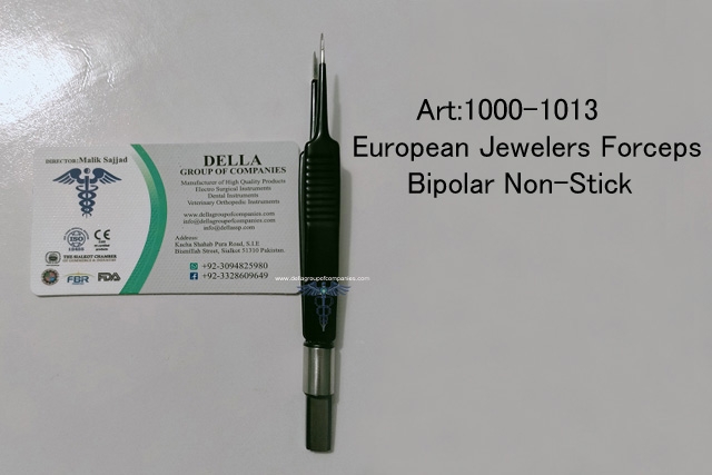  European Jewelers Forceps Straight Bipolar Non-Stick
