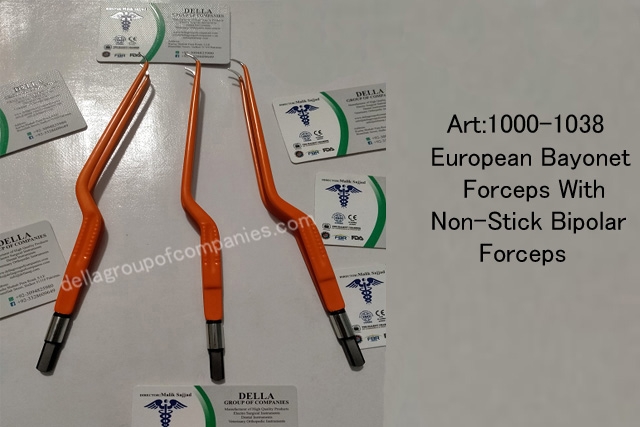 European Bayonet With Non-Stick Bipolar Forceps