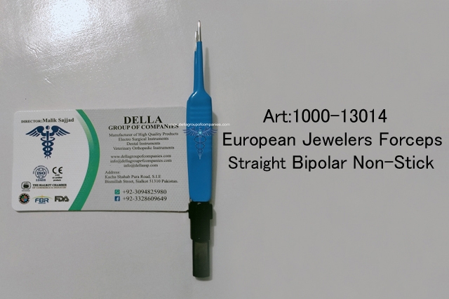 European Jewelers Forceps Straight Bipolar Non-Stick