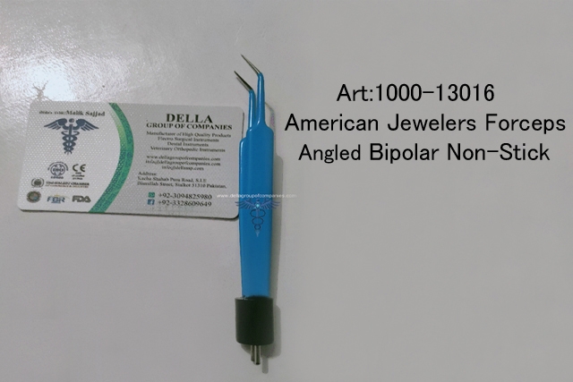 American Jewelers Forceps  Angled Bipolar Non-Stick