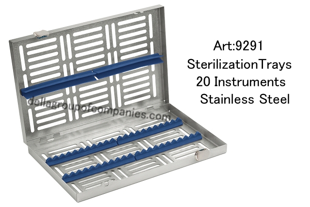 Locking Sterilization Trays 20 Instruments Stainless Steel  