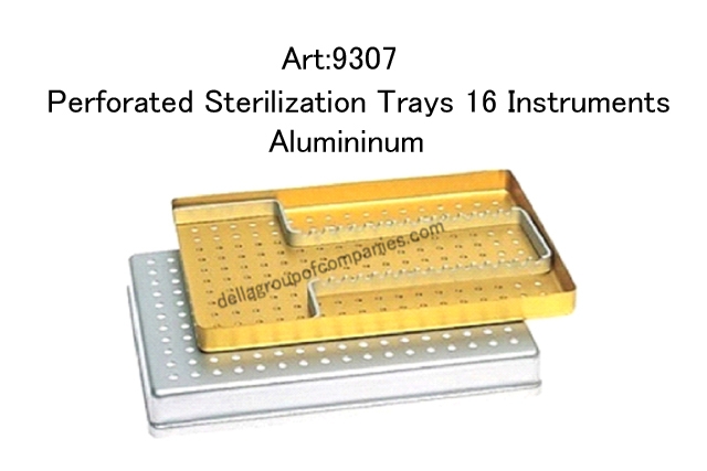 Solid Sterilization Trays 16 Instruments Alumininum  