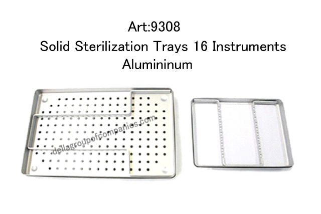 Solid Sterilization Trays 16 Instruments Alumininum  
