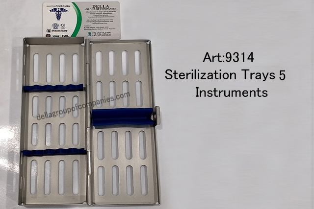 Locking Sterilization Trays 5 Instruments Stainless Steel 
