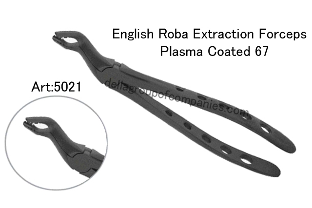English Roba Extraction Forceps Plasma Coated