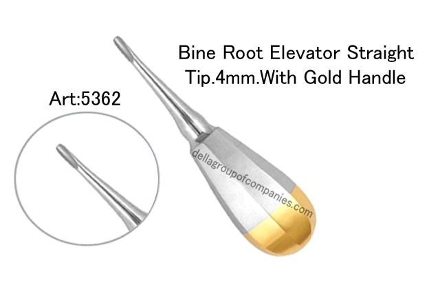 Bine Root Elevator Straight With Gold Handle 