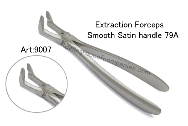 Dental Extracting Forceps Smooth Satin Handle