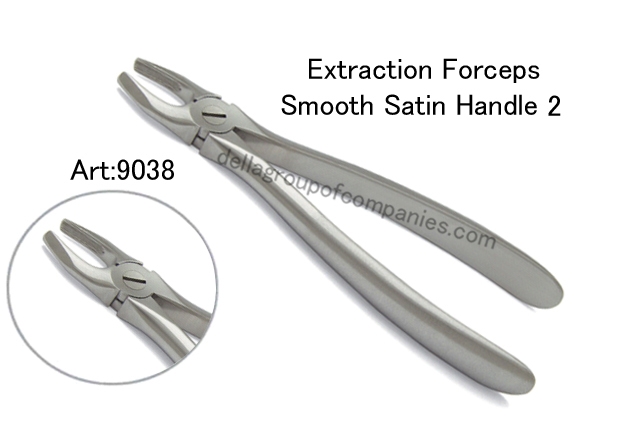 Dental Extracting Forceps Smooth Satin Handle
