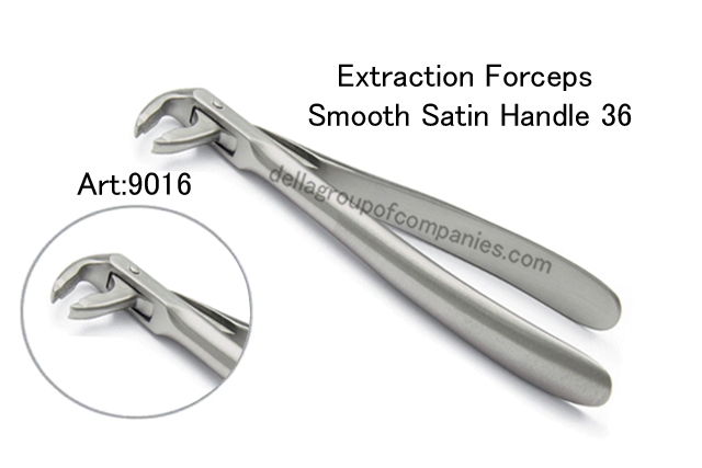 Dental Extracting Forceps Smooth Satin Handle