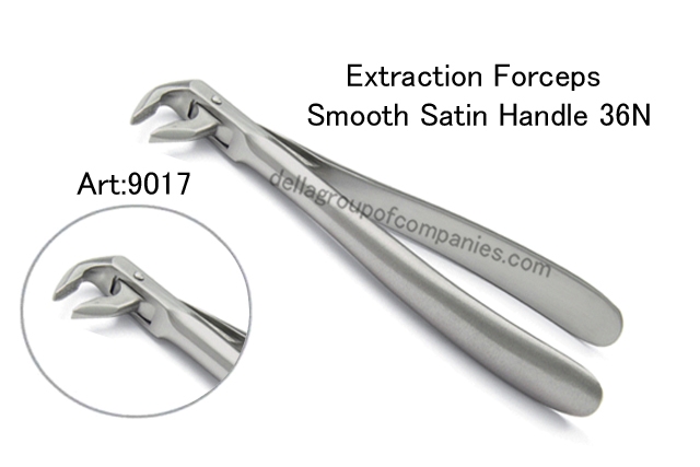 Dental Extracting Forceps Smooth Satin Handle