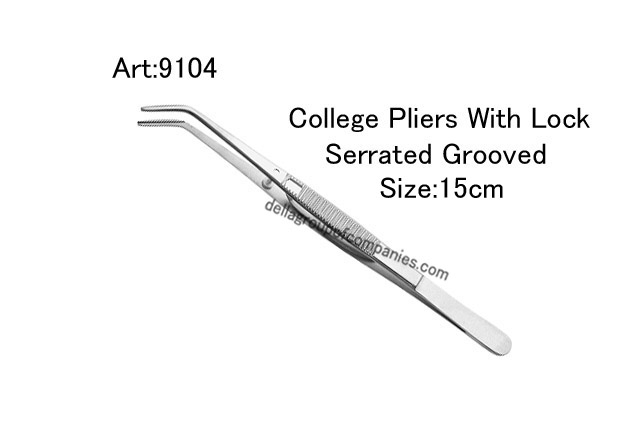 College Pliers With Lock Serrated Grooved   