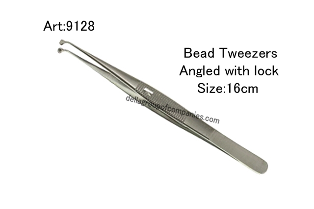 Bead Tweezers Angled With Lock   