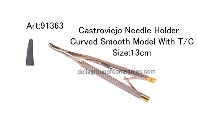 Castroviejo Needle Holder Curved Model Smooth  With T/C​ 