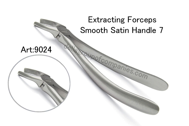 Dental English Extracting Forceps Smooth Satin Handle 